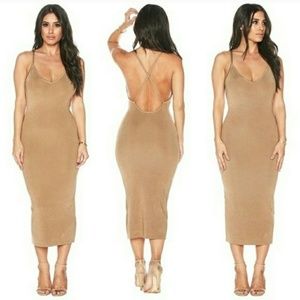 Naked Wardrobe NUDE MIDI DRESS